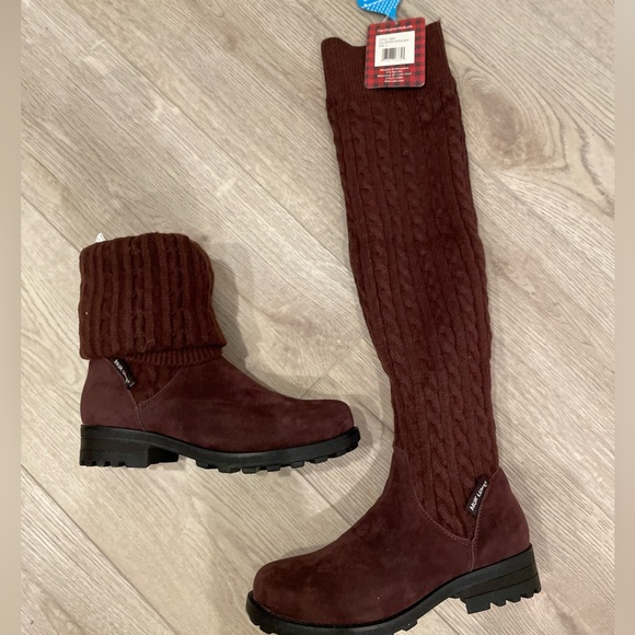 Muk Luk Burgundy Suede Boots, NWT - Picture 2 of 10